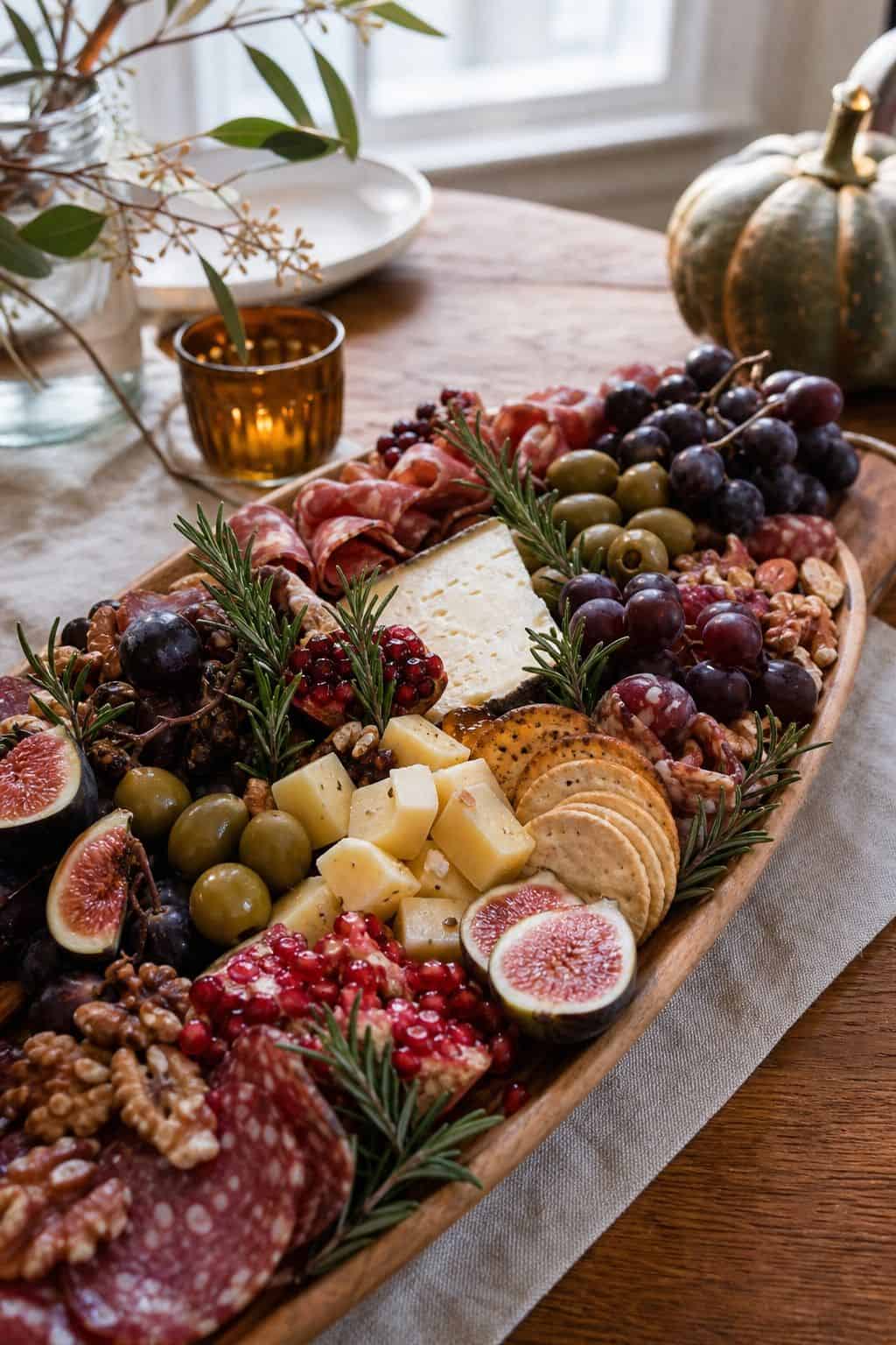 Tuck in Fresh Rosemary Sprigs small apartment idea for Top 16 Thanksgiving Charcuterie Board Ideas for a Cozy Holiday Spread.