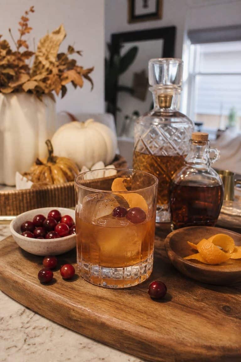 Maple Bourbon Old Fashioned small apartment idea for Top 17 Thanksgiving Cocktail Ideas for a Festive Holiday Bar.