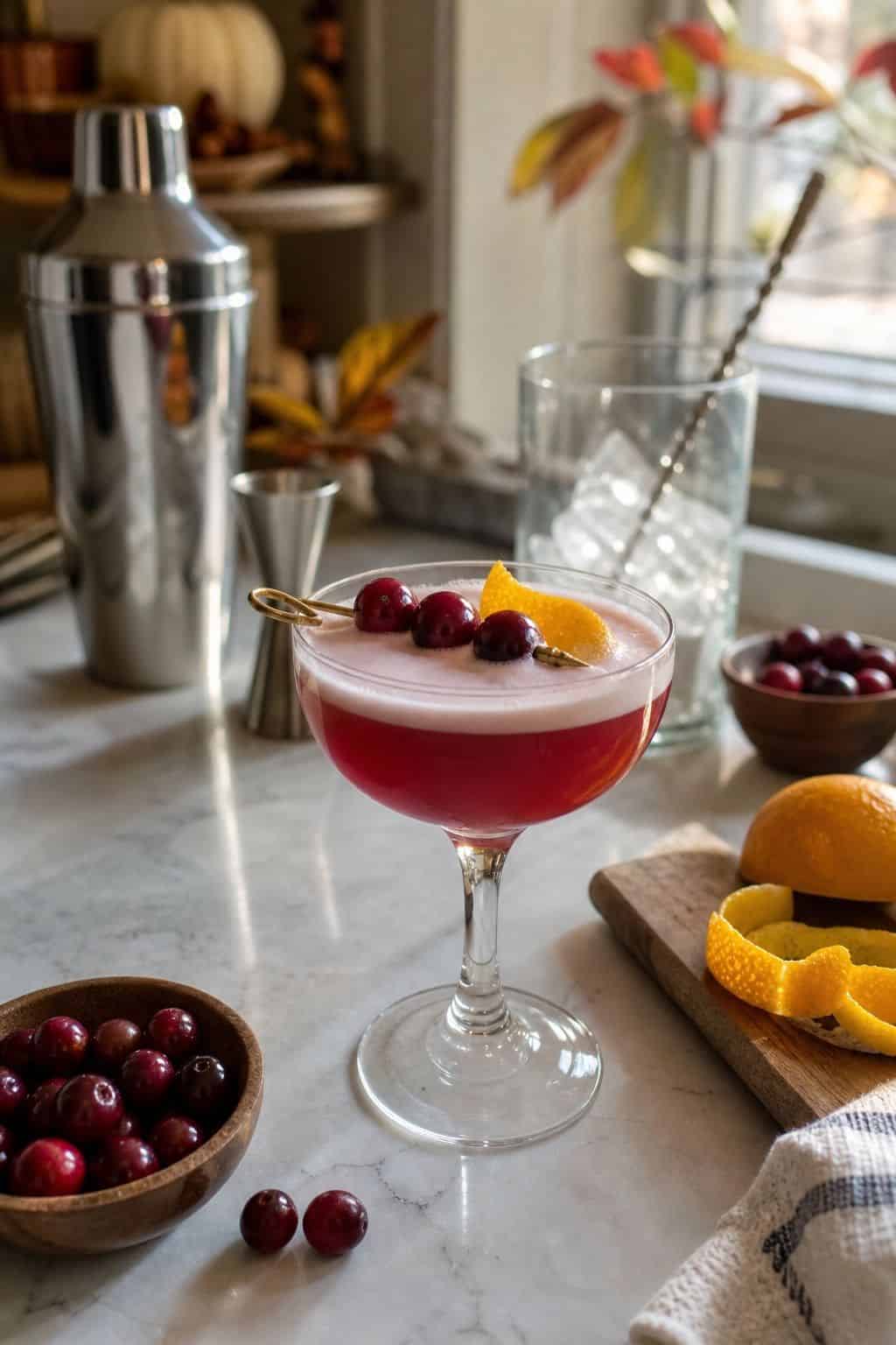 Cranberry Bourbon Sour small apartment idea for Top 17 Thanksgiving Cocktail Ideas for a Festive Holiday Bar.