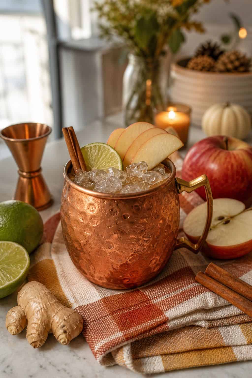 Apple Spice Vodka Mule small apartment idea for Top 17 Thanksgiving Cocktail Ideas for a Festive Holiday Bar.