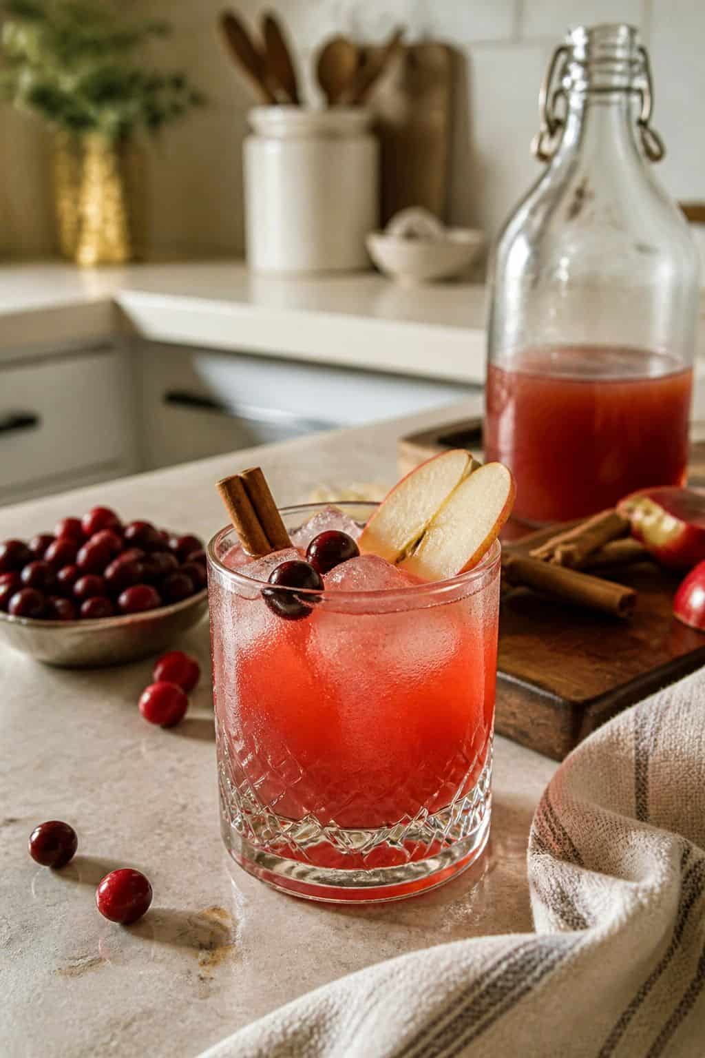 Spiced Cranberry Apple Cider Shrub small apartment idea for Top 17 Thanksgiving Cocktail Ideas for a Festive Holiday Bar.