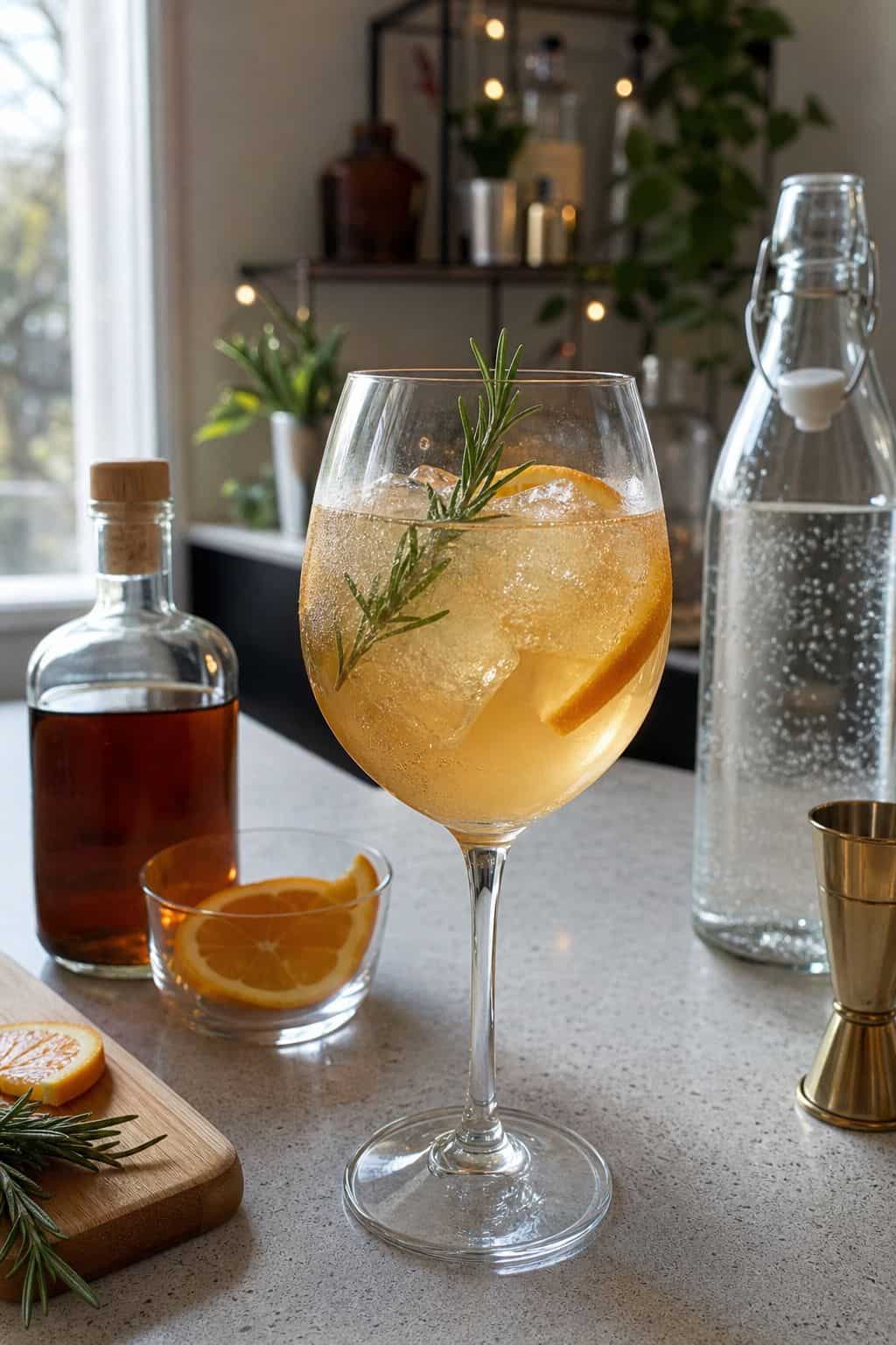 Lower-Proof Maple Spritz small apartment idea for Top 17 Thanksgiving Cocktail Ideas for a Festive Holiday Bar.