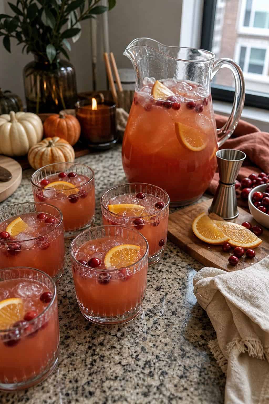 Pre-Batch the Signature Cocktail by Noon small apartment idea for Top 17 Thanksgiving Cocktail Ideas for a Festive Holiday Bar.