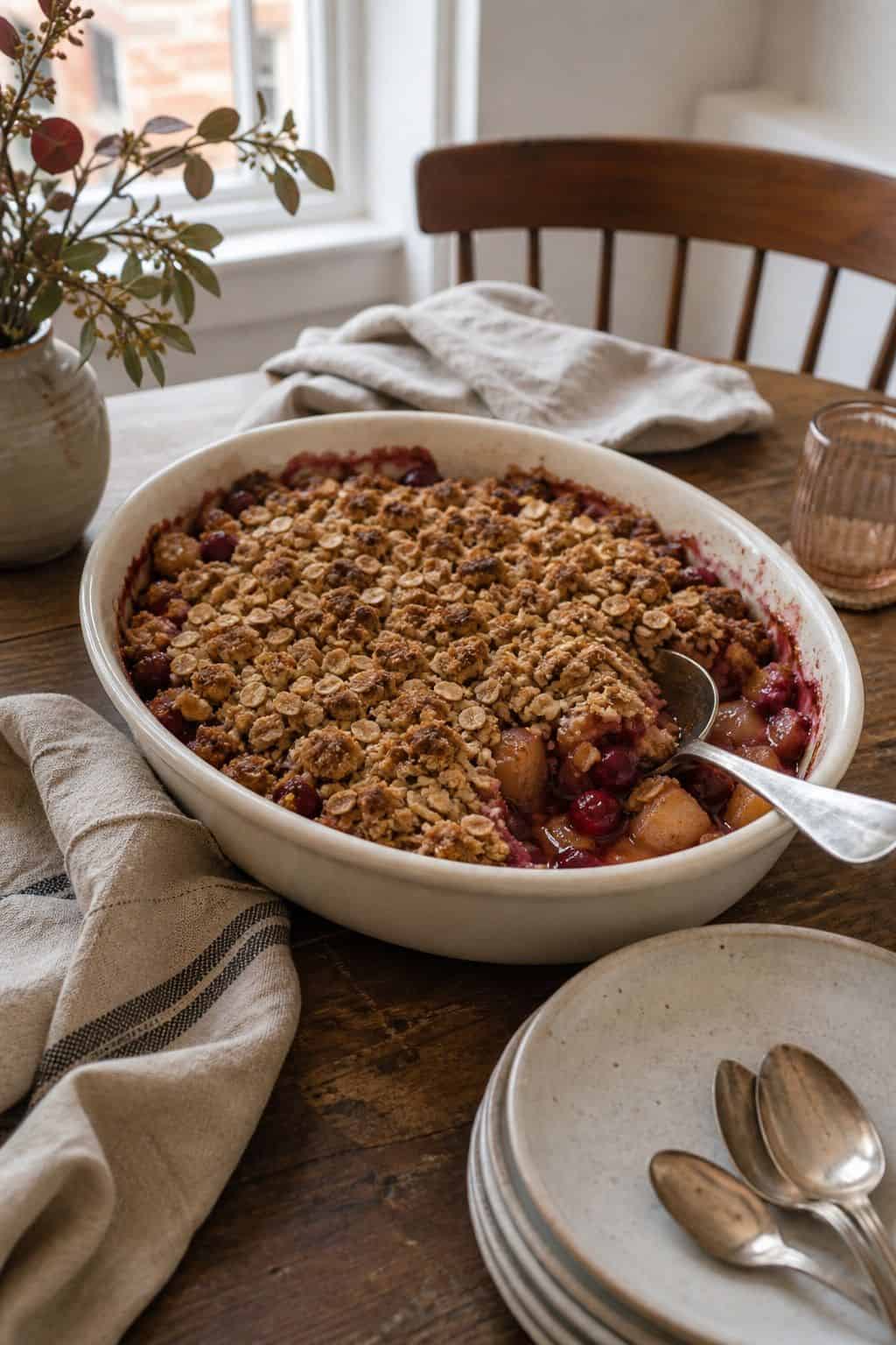 Cranberry Apple Crisp with Oat Streusel small apartment idea for Top 18 Thanksgiving Dessert Ideas Beyond the Classic Pie.