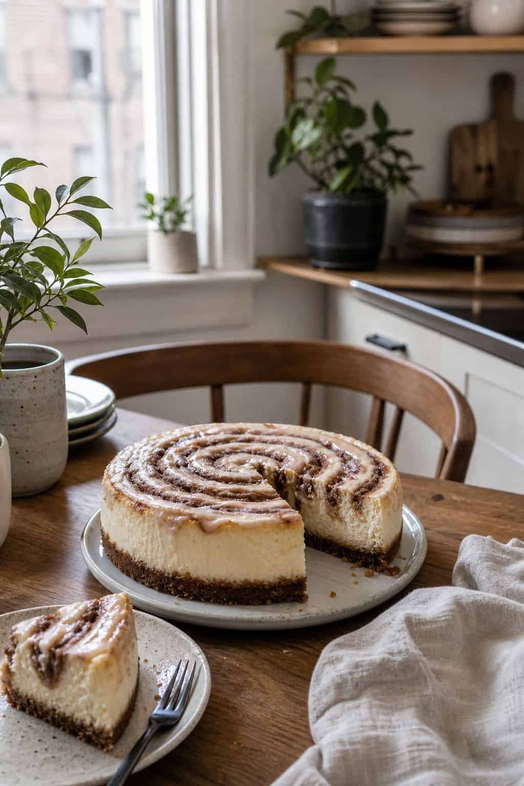 Cinnamon Roll Cheesecake small apartment idea for Top 18 Thanksgiving Dessert Ideas Beyond the Classic Pie.