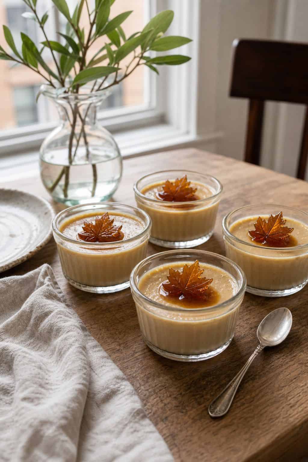Maple Pots de Crème small apartment idea for Top 18 Thanksgiving Dessert Ideas Beyond the Classic Pie.