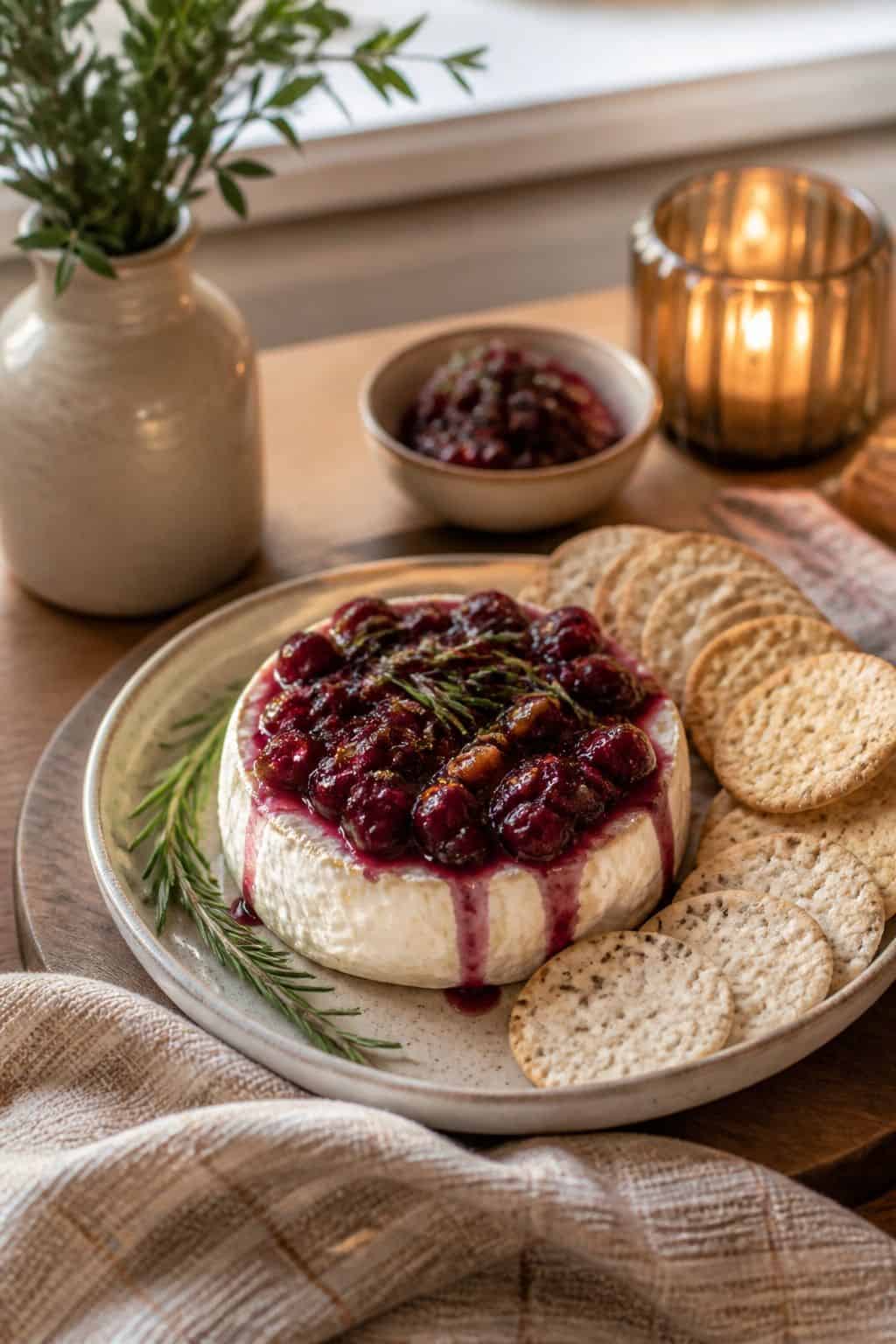 Serve a Baked Brie With Cranberries small apartment idea for Top 18 Thanksgiving Dinner Food Ideas for a Full Holiday Menu.