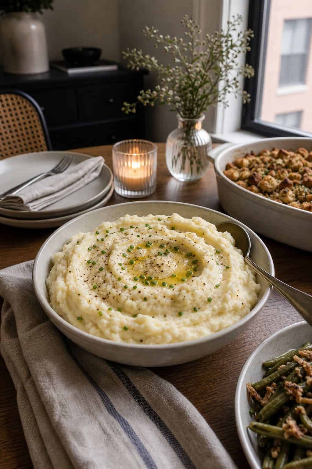 Make Creamy Mashed Potatoes small apartment idea for Top 18 Thanksgiving Dinner Food Ideas for a Full Holiday Menu.