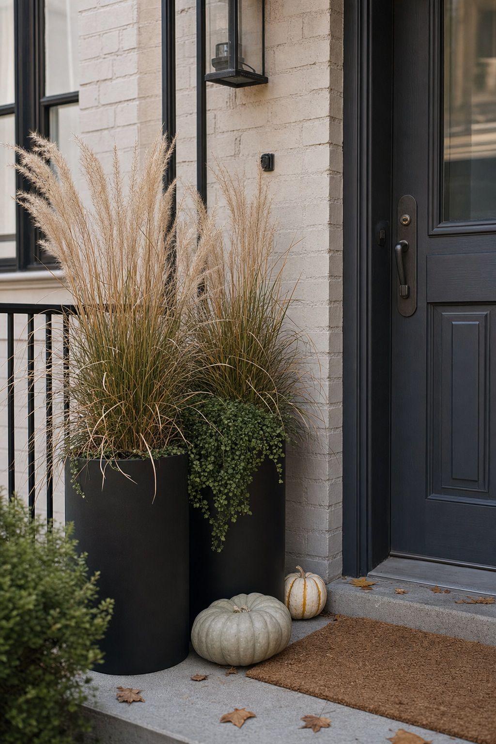 Plant Ornamental Grasses in Tall Containers small apartment idea for Top 17 Thanksgiving Front Porch Decor Ideas for Apartments and Small Outdoor Spaces.