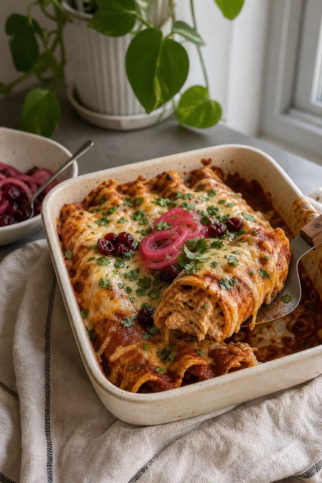 Turkey Enchiladas small apartment idea for Top 17 Thanksgiving Leftover Recipes That Are Better Than the Feast.