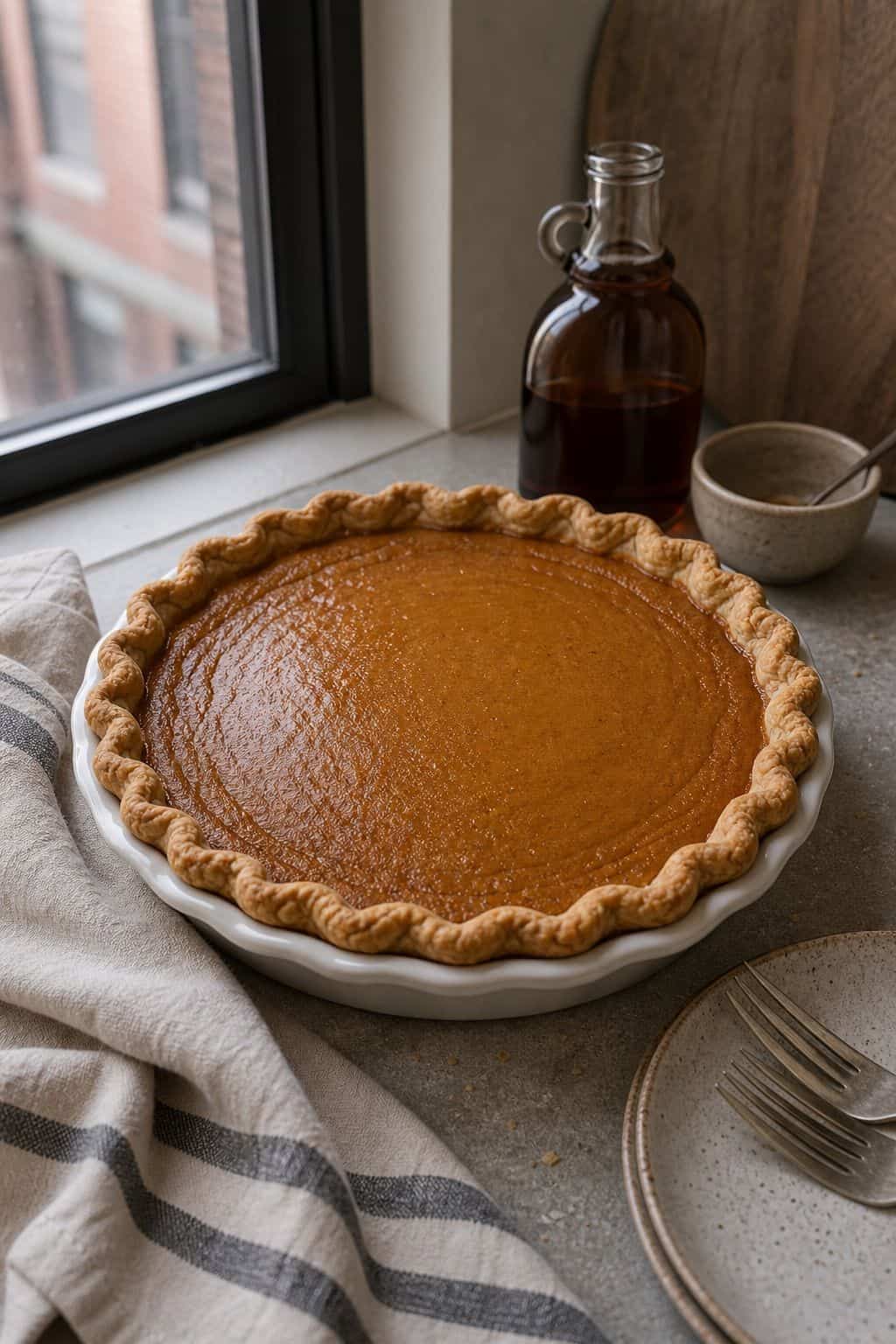 Maple Bourbon Pumpkin Pie small apartment idea for Top 17 Thanksgiving Pie Ideas for a Beautiful Dessert Table.