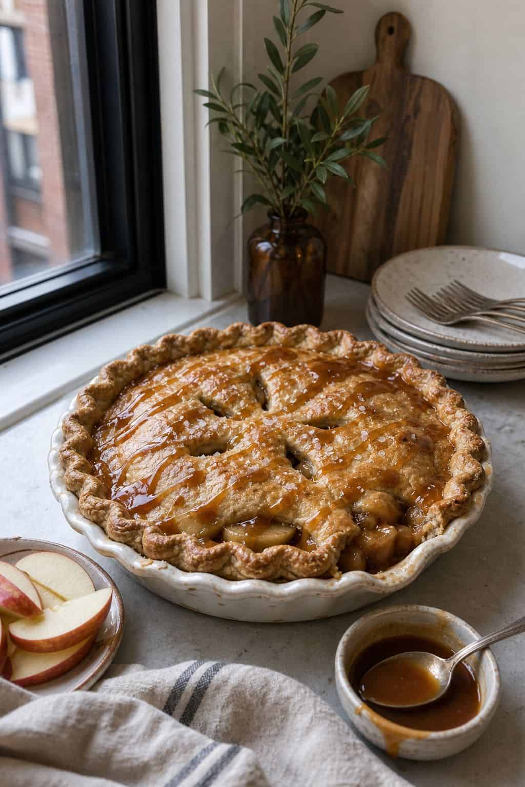 Salted Caramel Apple Pie small apartment idea for Top 17 Thanksgiving Pie Ideas for a Beautiful Dessert Table.