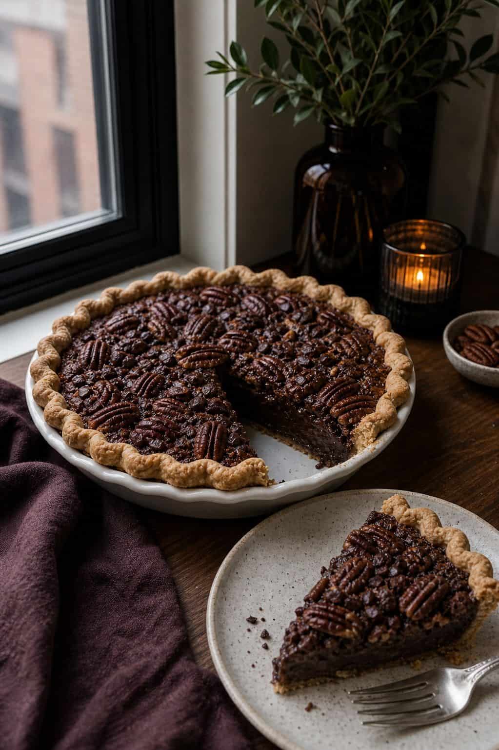 Chocolate Bourbon Pecan Pie small apartment idea for Top 17 Thanksgiving Pie Ideas for a Beautiful Dessert Table.