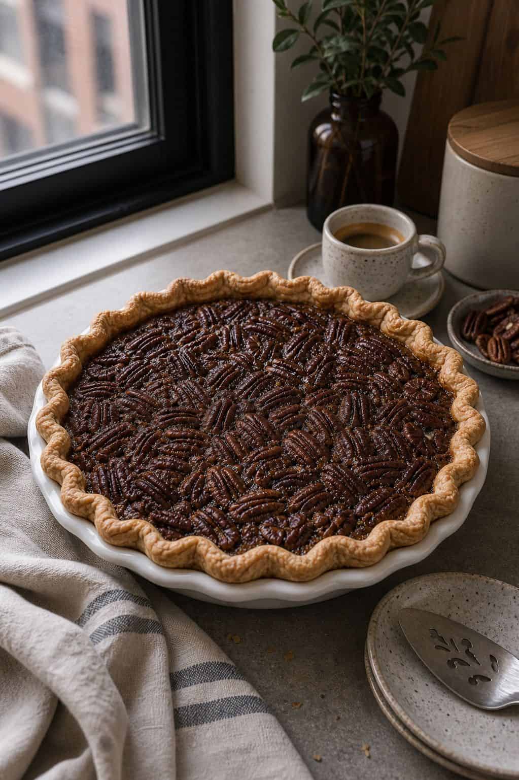 Brown Butter Pecan Pie with Espresso small apartment idea for Top 17 Thanksgiving Pie Ideas for a Beautiful Dessert Table.