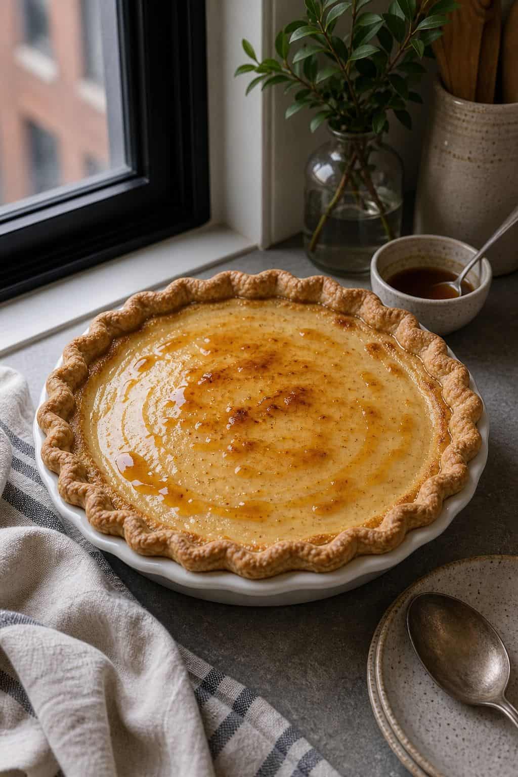 Maple Custard Pie with Burnt Honey small apartment idea for Top 17 Thanksgiving Pie Ideas for a Beautiful Dessert Table.