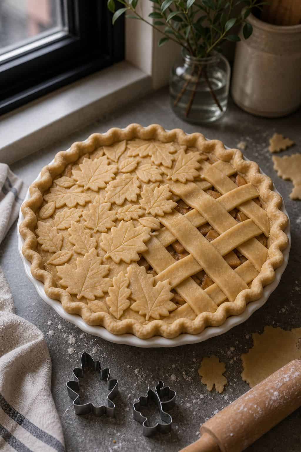 Decorate Tops with Cut-Out Leaves or Lattice small apartment idea for Top 17 Thanksgiving Pie Ideas for a Beautiful Dessert Table.