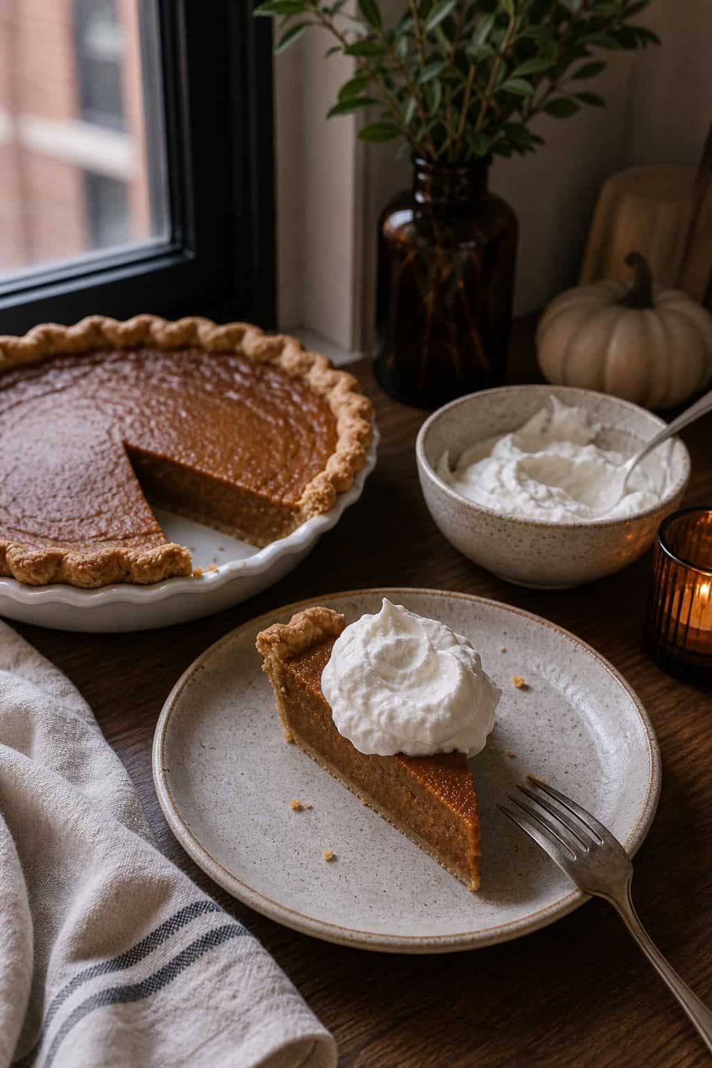 Serve with Real Whipped Cream small apartment idea for Top 17 Thanksgiving Pie Ideas for a Beautiful Dessert Table.