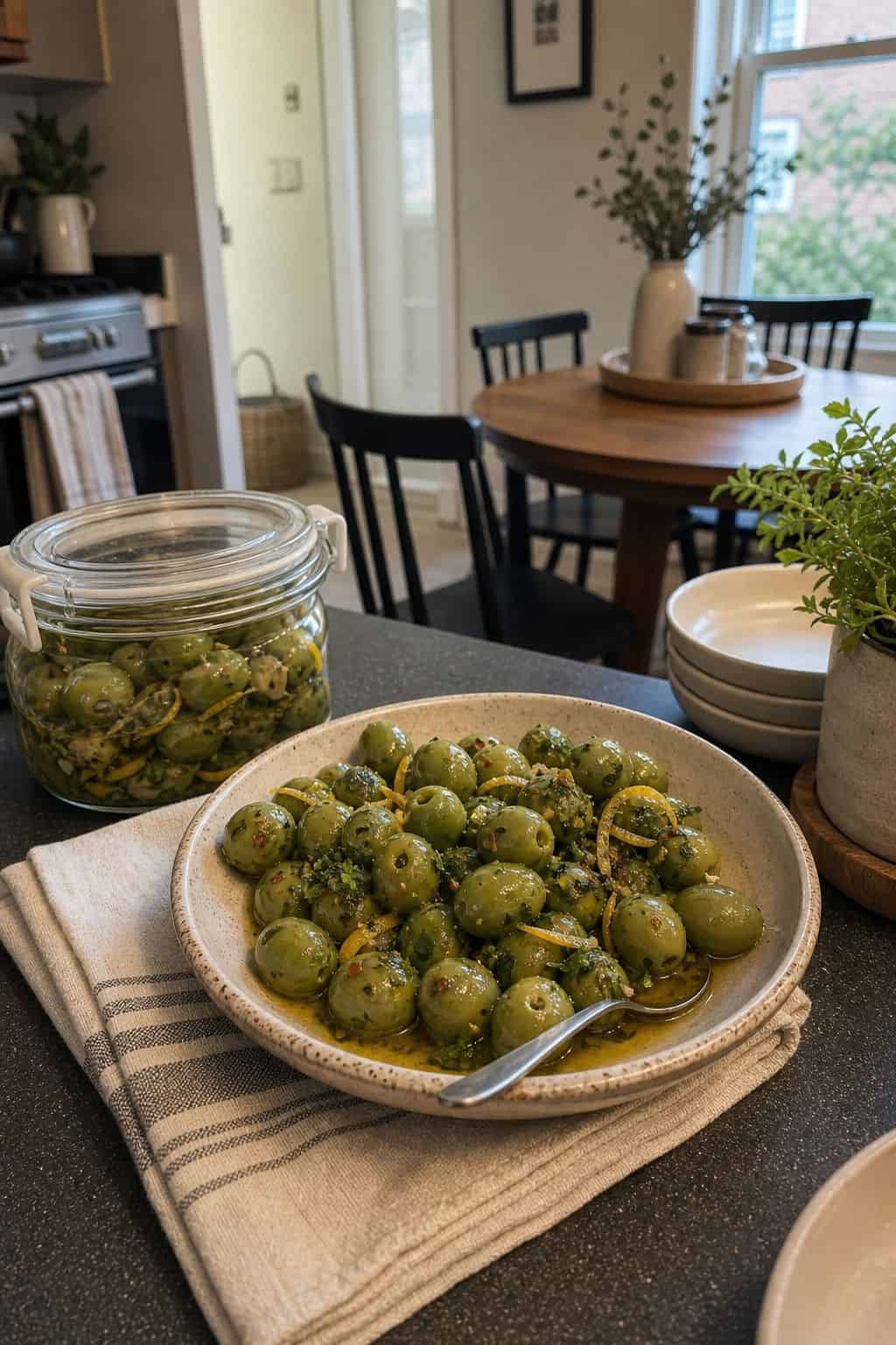 Marinated Castelvetrano Olives small apartment idea for Top 17 Thanksgiving Potluck Ideas That Travel Beautifully.