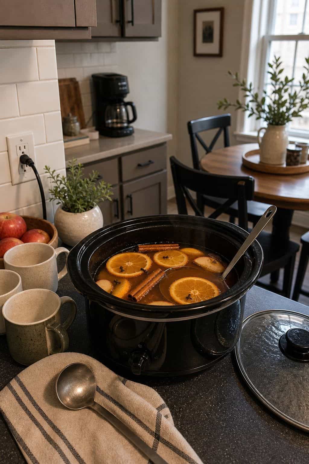 Slow Cooker Spiced Apple Cider small apartment idea for Top 17 Thanksgiving Potluck Ideas That Travel Beautifully.