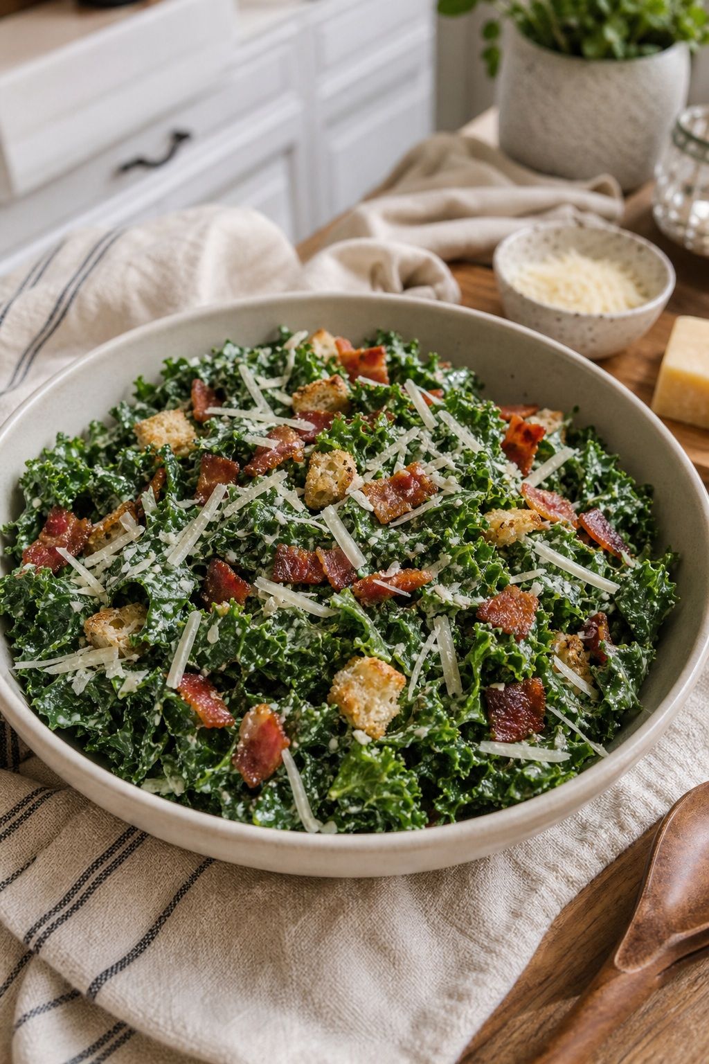 Kale Caesar With Crispy Pancetta small apartment idea for Top 17 Thanksgiving Salad Ideas for a Fresh Holiday Plate.