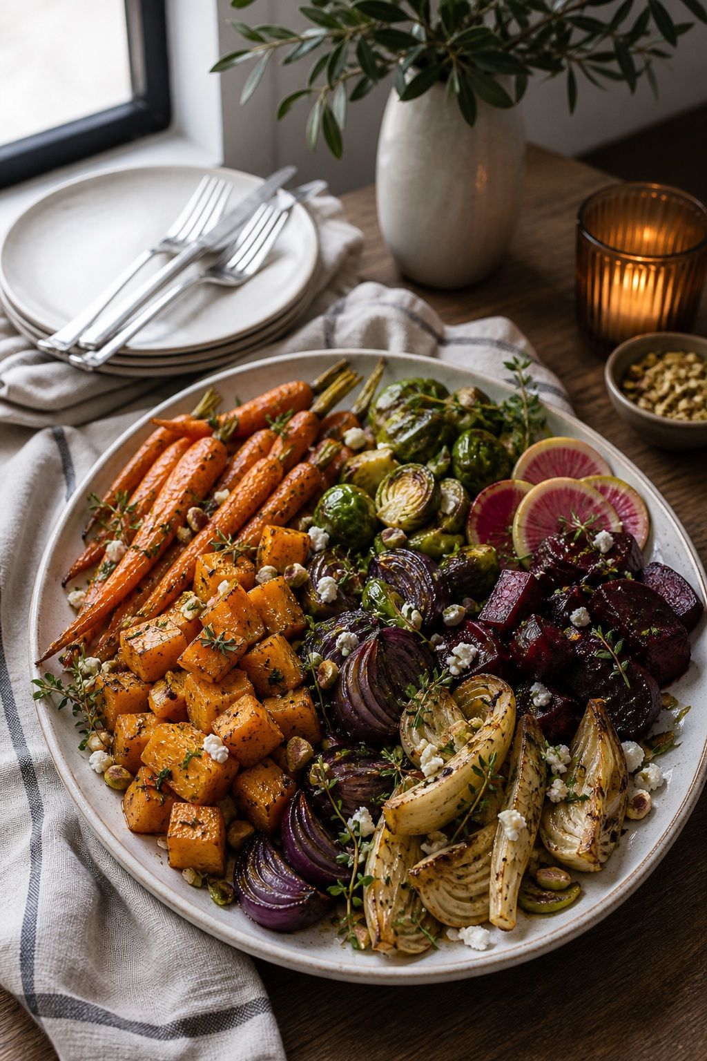 Composed Roasted Vegetable Platter small apartment idea for Top 17 Thanksgiving Salad Ideas for a Fresh Holiday Plate.