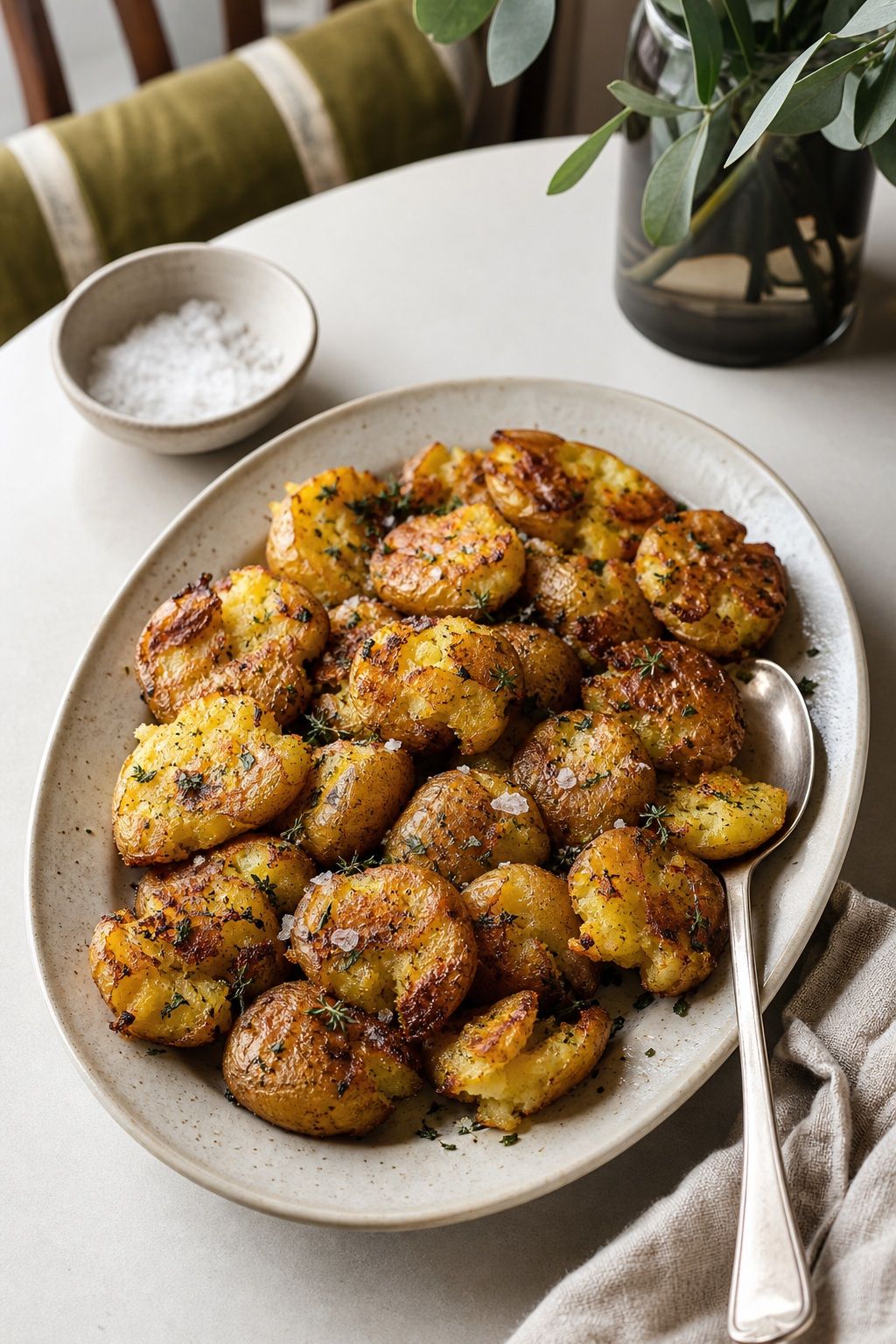 Crispy Smashed Baby Potatoes small apartment idea for Top 18 Thanksgiving Side Dish Ideas to Round Out the Plate.