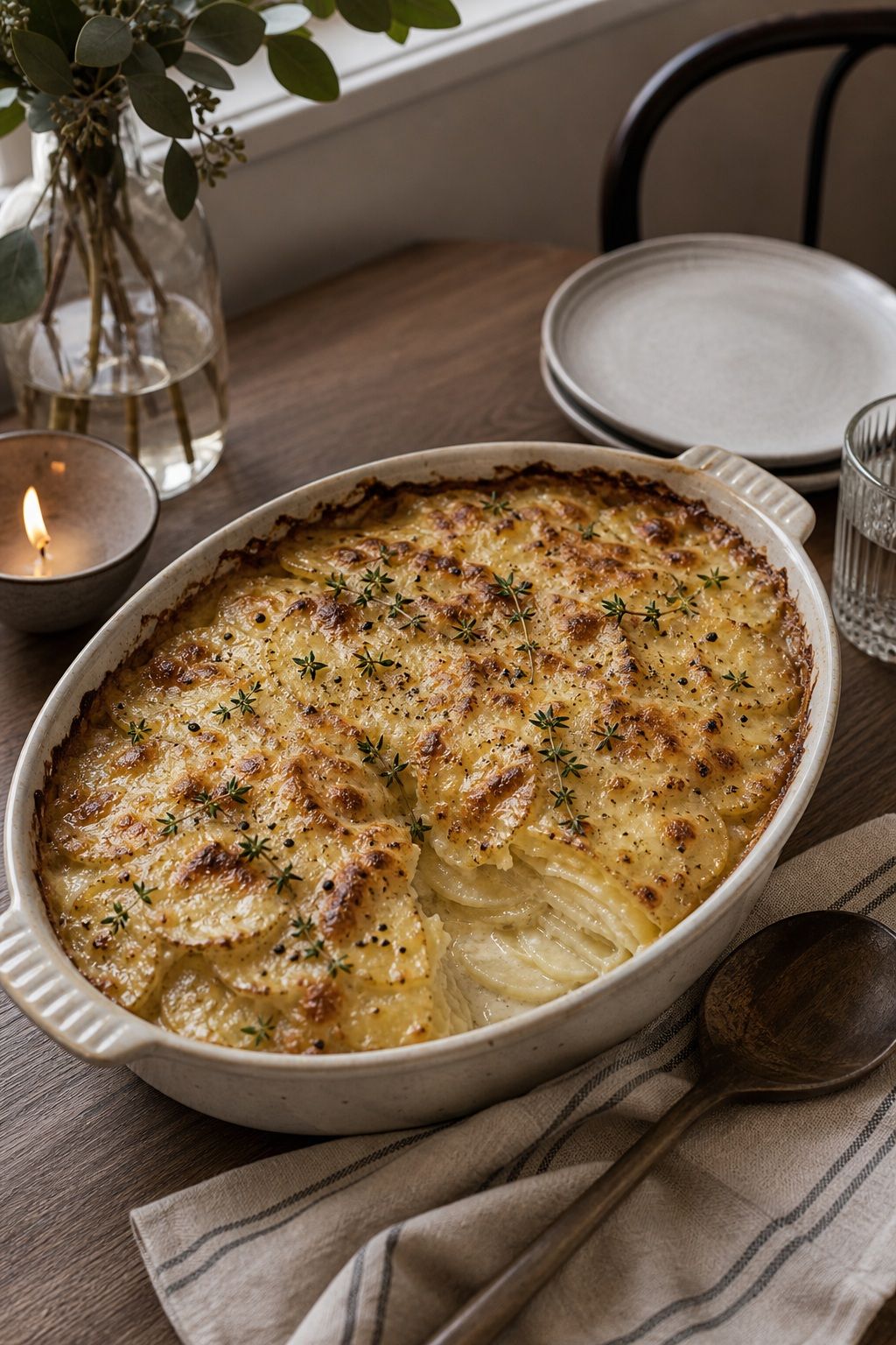 Scalloped Potatoes with Gruyere and Thyme small apartment idea for Top 18 Thanksgiving Side Dish Ideas to Round Out the Plate.