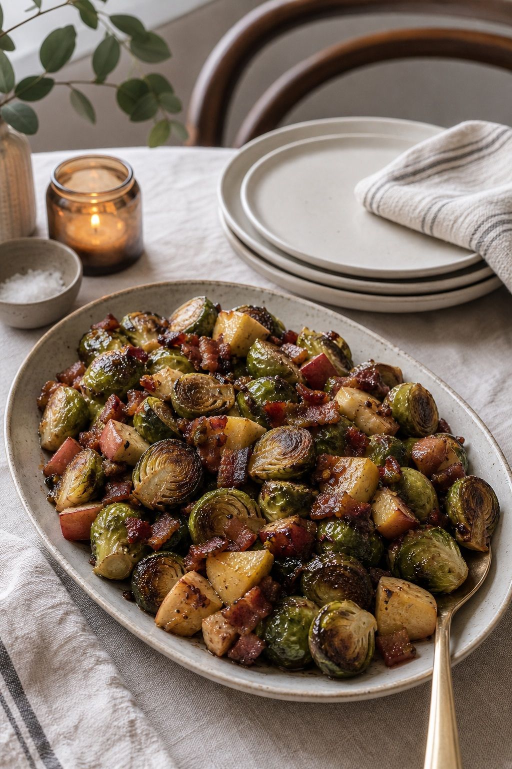Brussels Sprouts with Apple, Bacon, and Maple small apartment idea for Top 18 Thanksgiving Side Dish Ideas to Round Out the Plate.