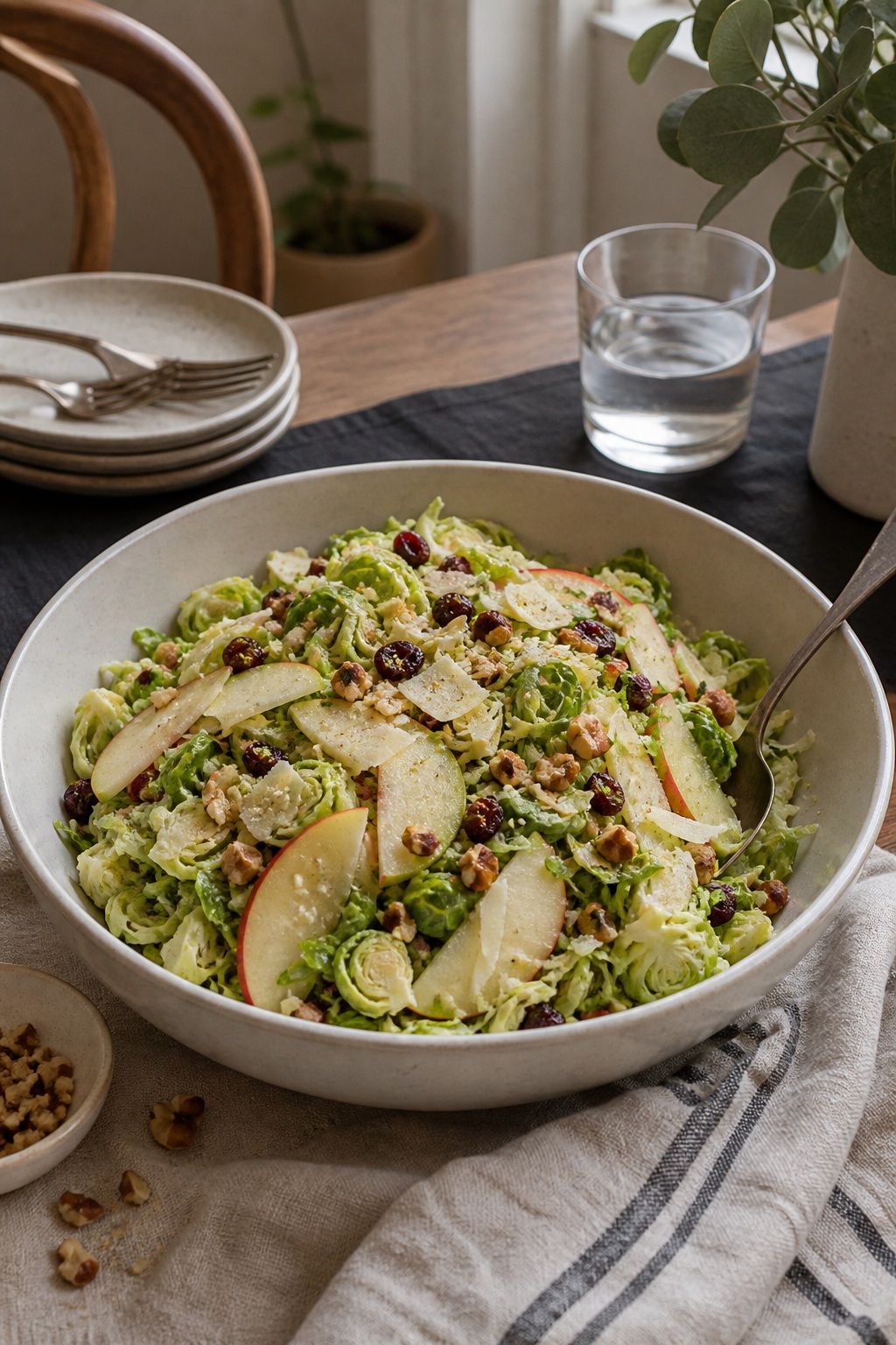 Shaved Brussels and Apple Salad with Cider Vinaigrette small apartment idea for Top 18 Thanksgiving Side Dish Ideas to Round Out the Plate.