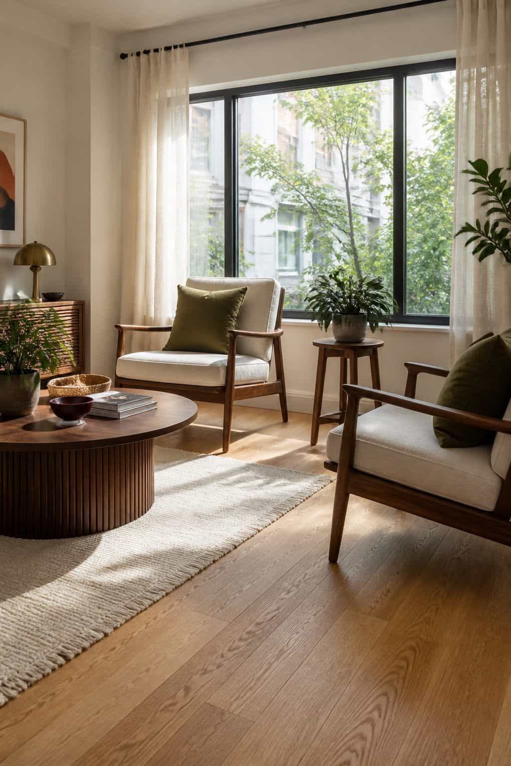 Engineered Hardwood for Climate-Controlled Sunrooms sunroom flooring idea with cozy small space styling