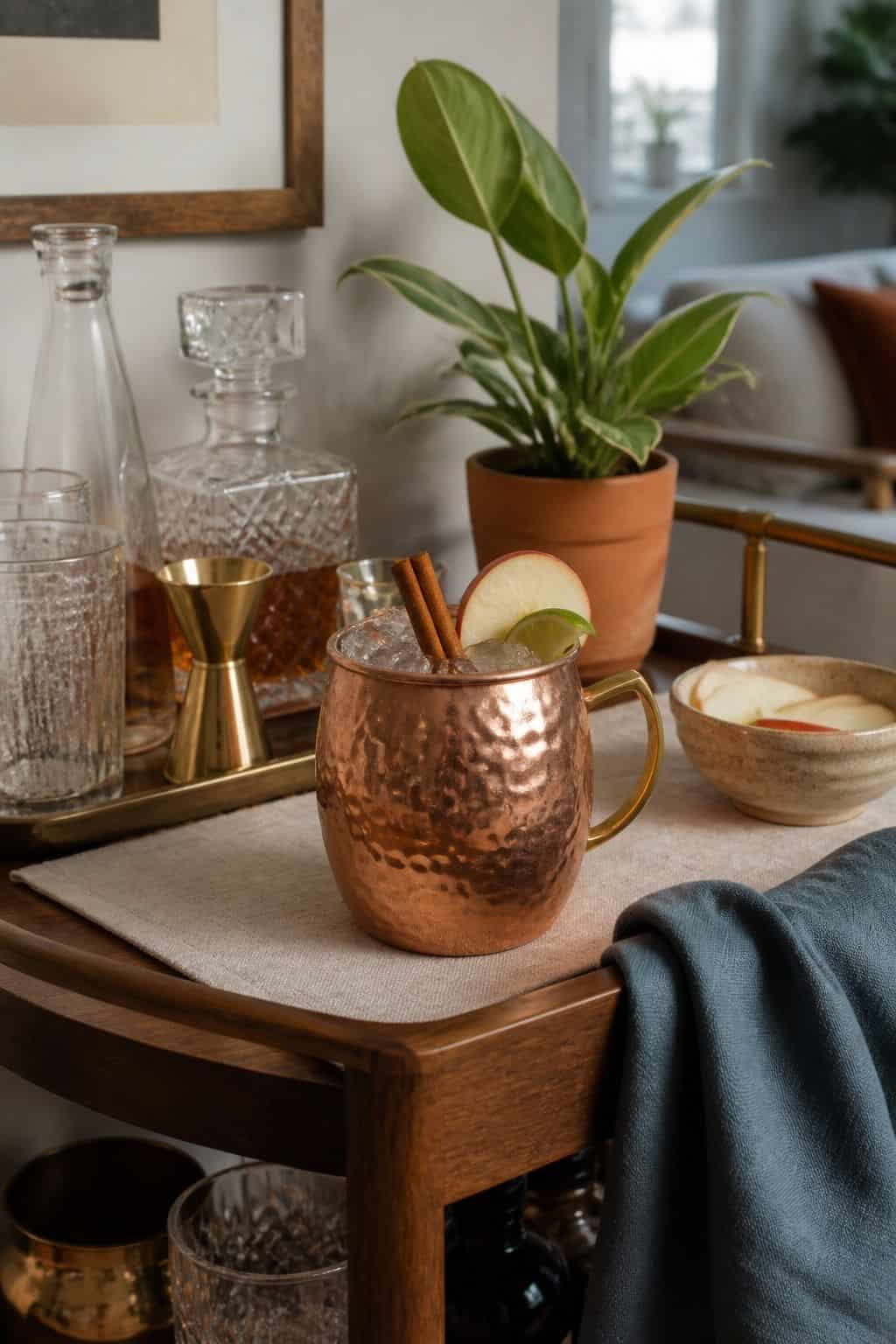 Apple cider Moscow mule for Friendsgiving