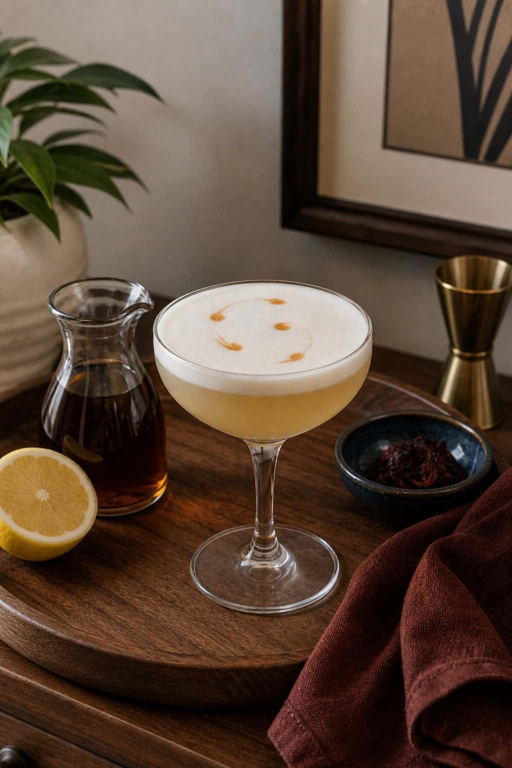 Maple tequila sour for Friendsgiving cocktails