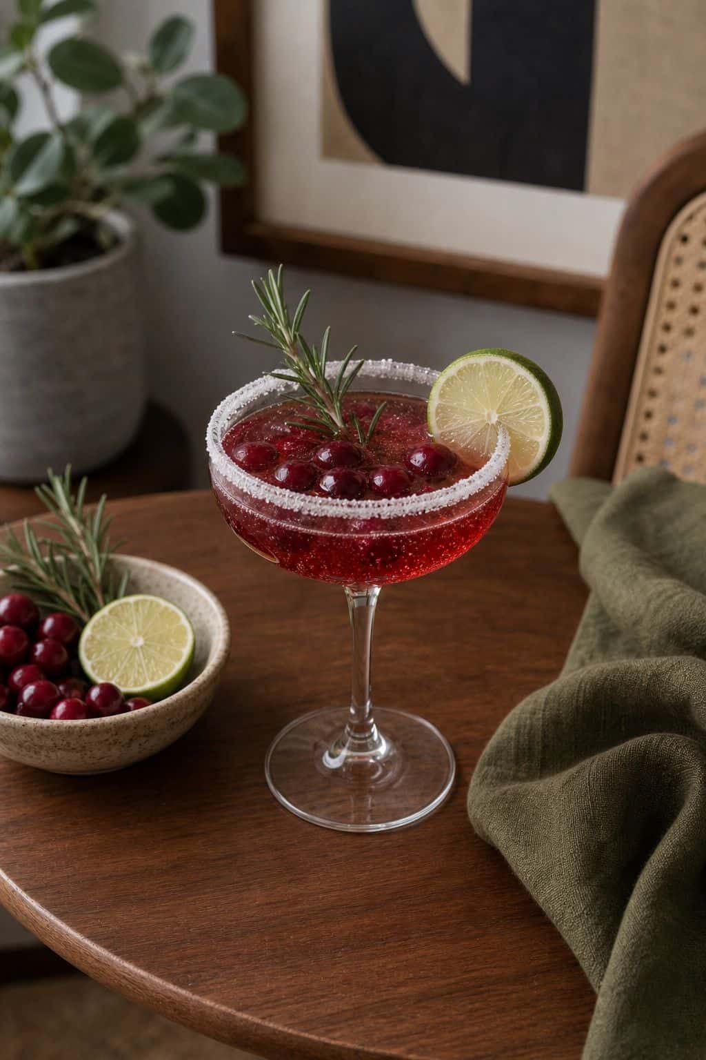 Sparkling cranberry mocktail for Friendsgiving