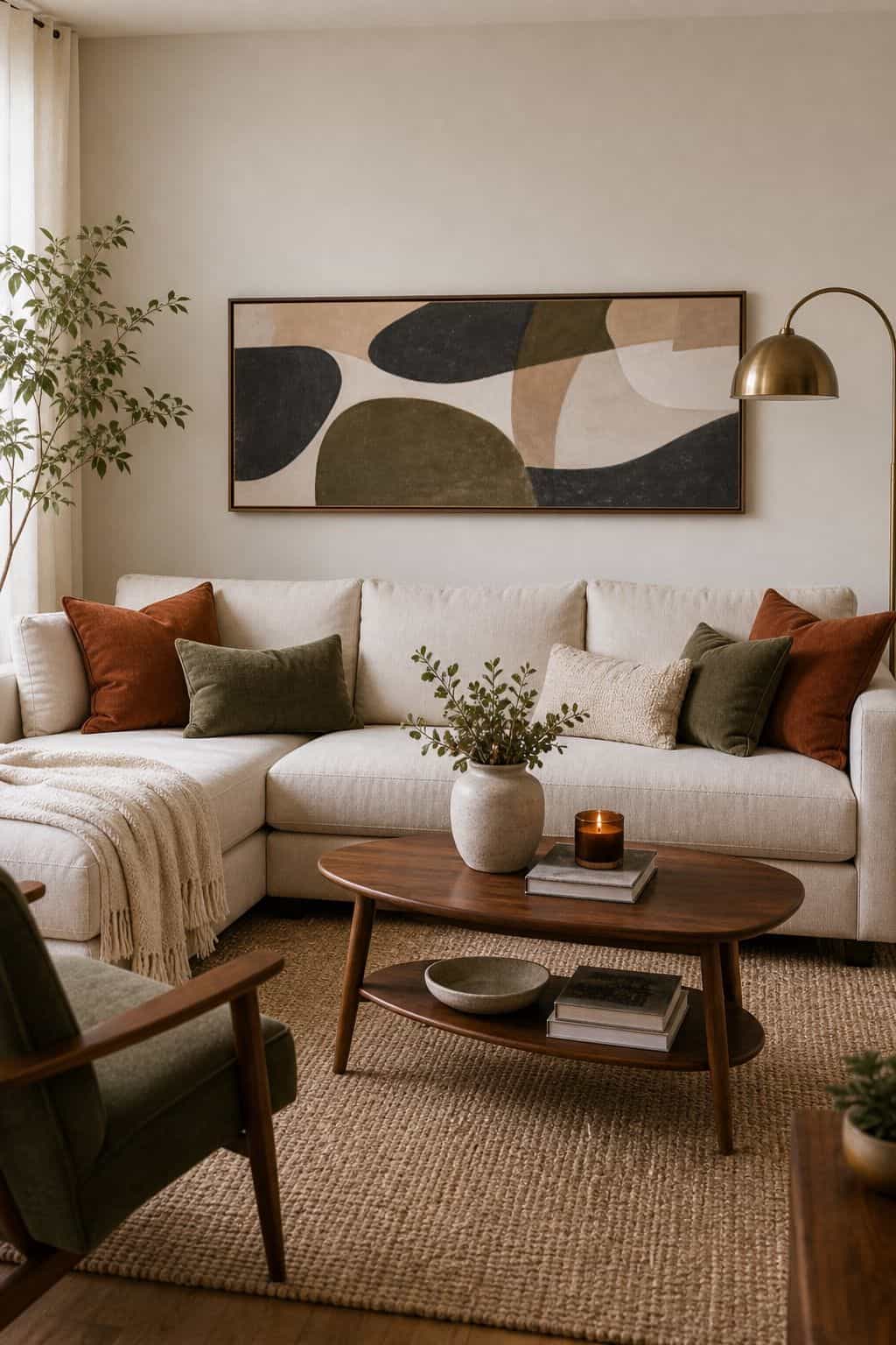 Choose Wide Over Tall above couch living room wall decor idea