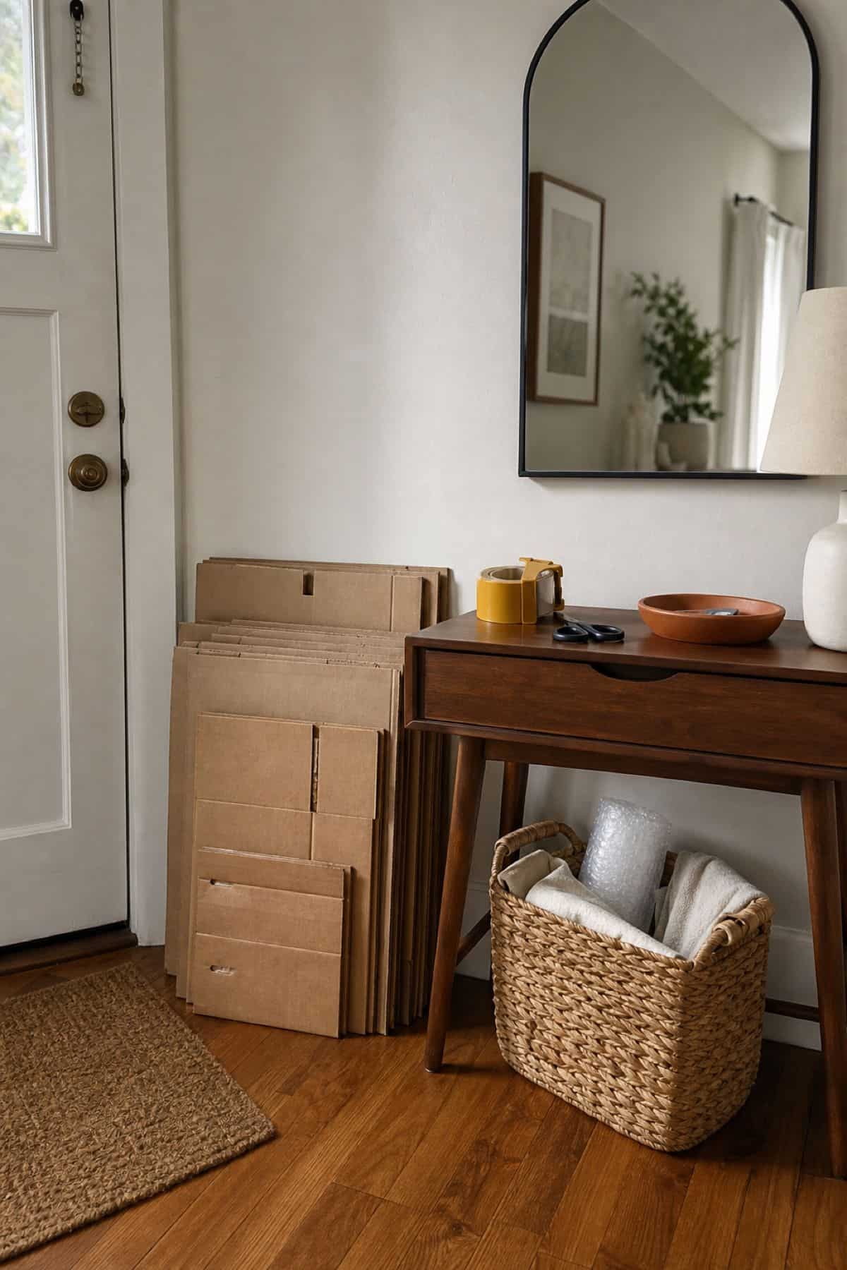 Free moving boxes collected before packing week