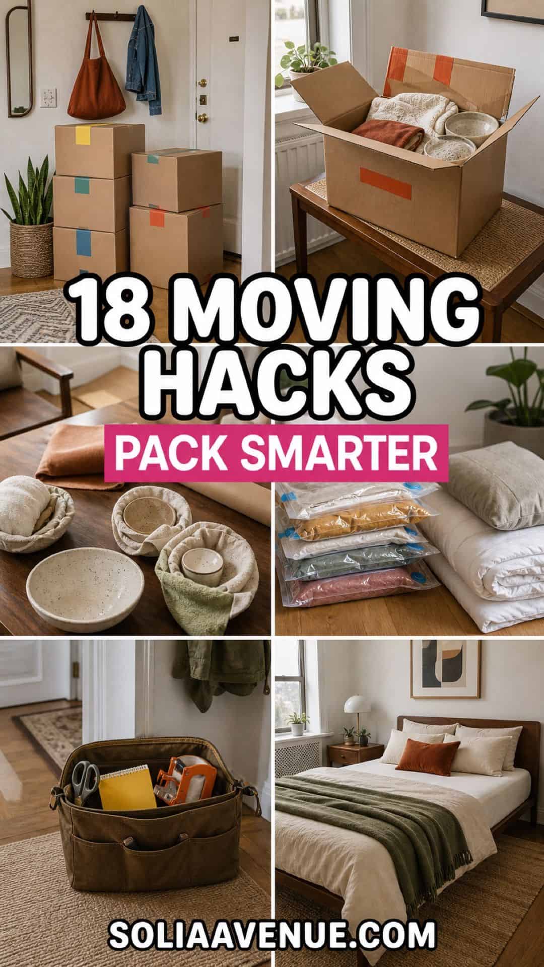 18 moving hacks for a stress-free move Pinterest pin