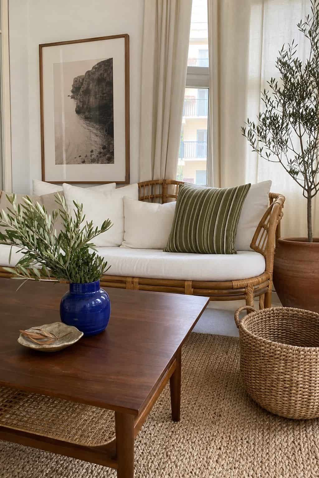 Rattan Sofa for Coastal and Mediterranean Sunrooms sunroom furniture idea for small spaces