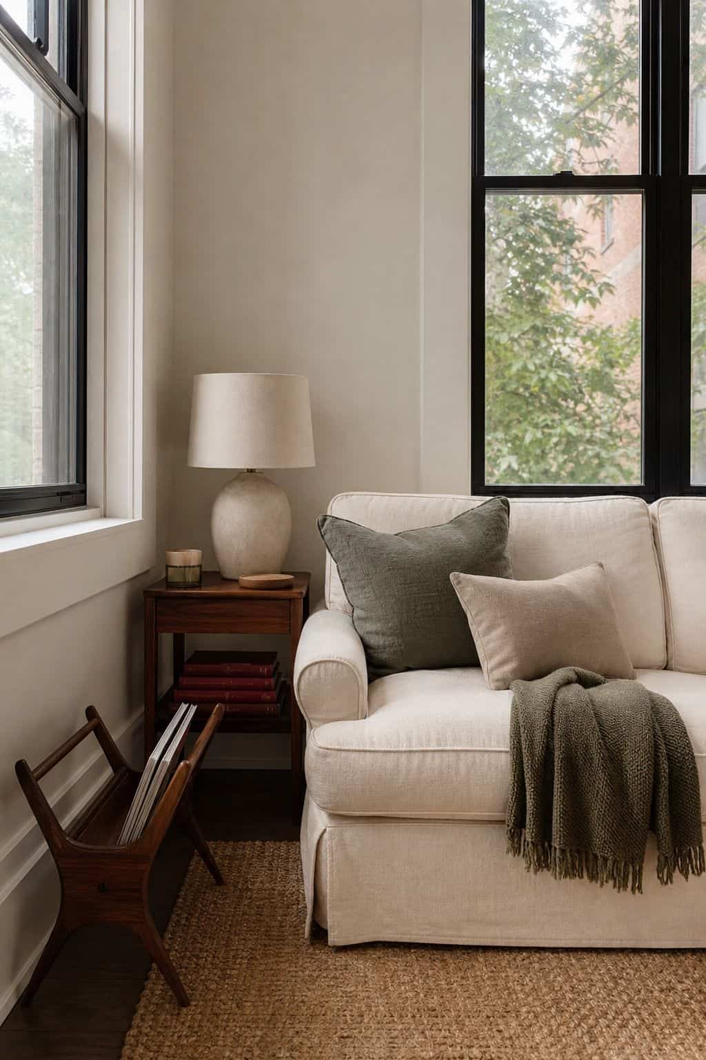 Slipcovered Sofa for Casual Modern Sunrooms sunroom furniture idea for small spaces