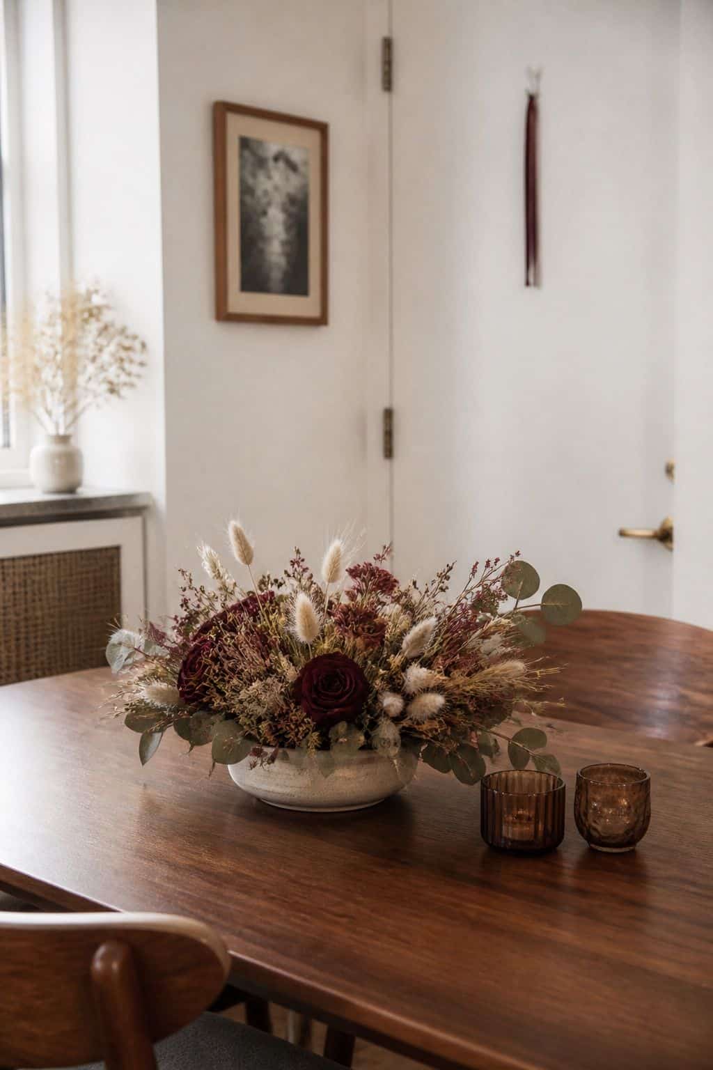 12. Add a Dried Floral Centerpiece - Valentines Day decorating ideas for a cozy romantic home
