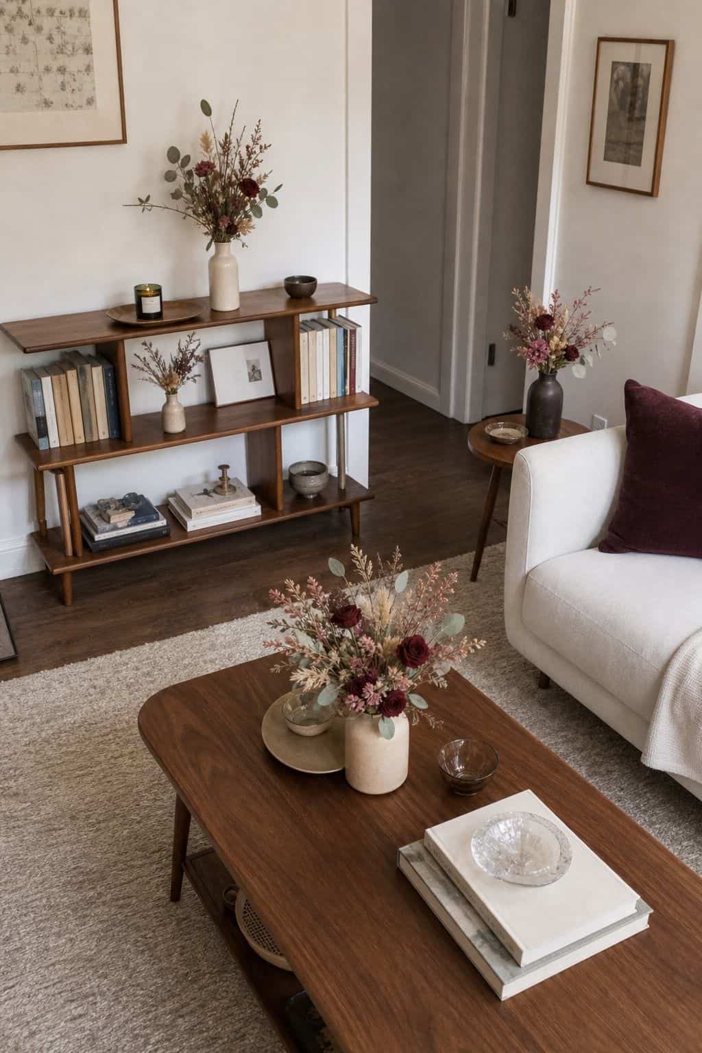 7. Add Dried Rose Arrangements Around the Room - Valentines Day decorating ideas for a cozy romantic home