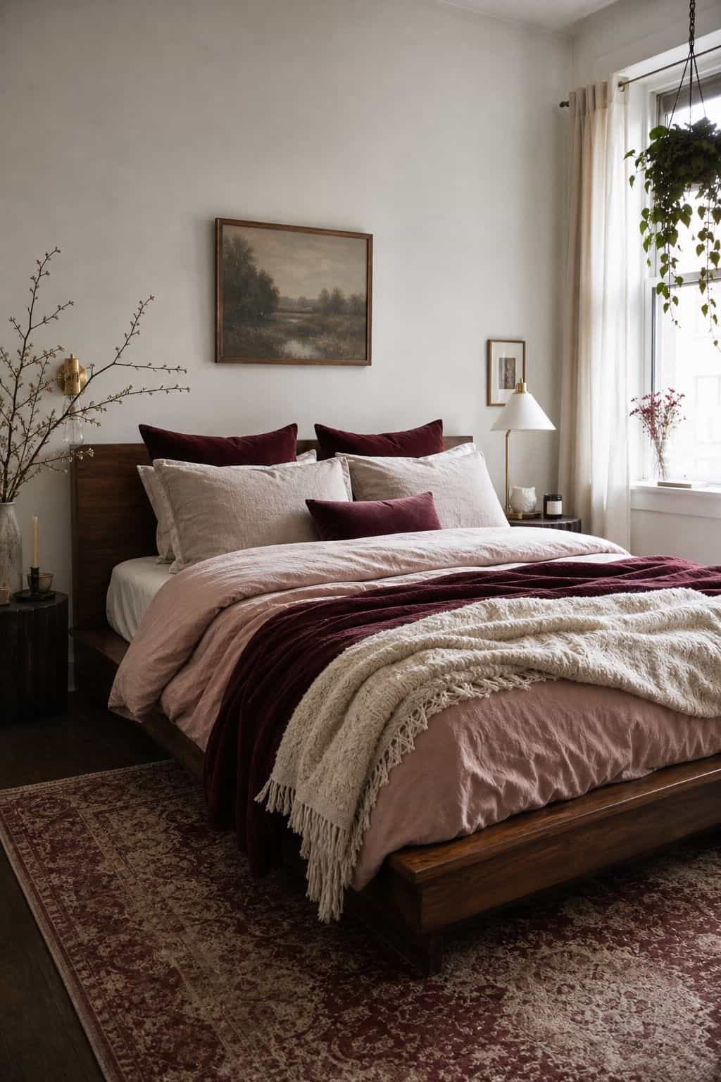 15. Layer the Bed in Soft Romantic Tones - Valentines Day decorating ideas for a cozy romantic home
