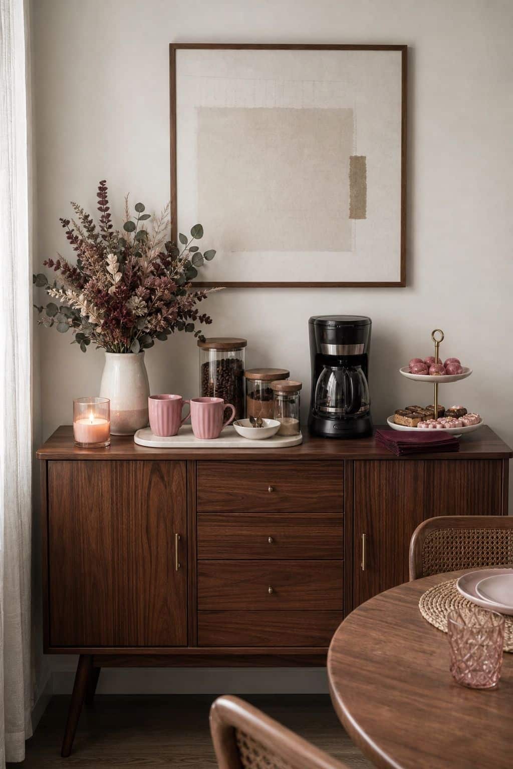 13. Set Up a Sweet Treats or Coffee Station - Valentines Day decorating ideas for a cozy romantic home