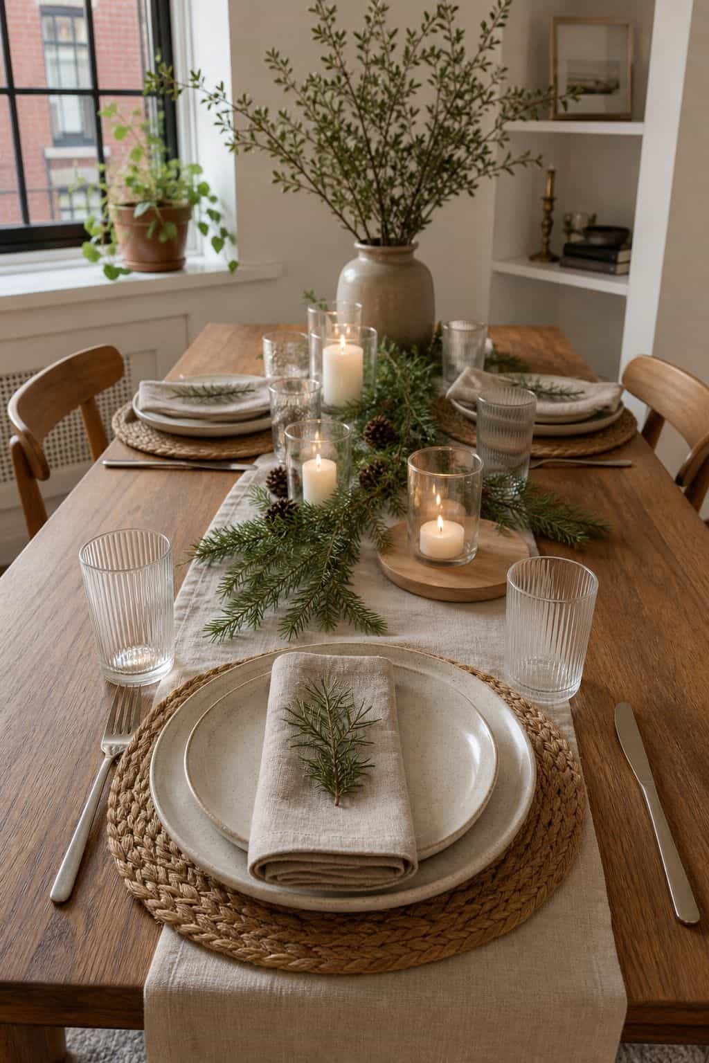 Matte Stoneware Plates in Cream or Taupe small apartment idea for Top 16 Winter Table Decor Ideas for Small Apartments.