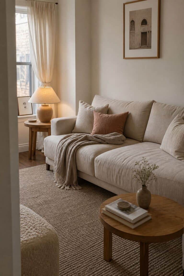 Start With a Warm Neutral Palette small apartment idea for Top 17 Zen Chic Home Decor Ideas for Small Apartments.