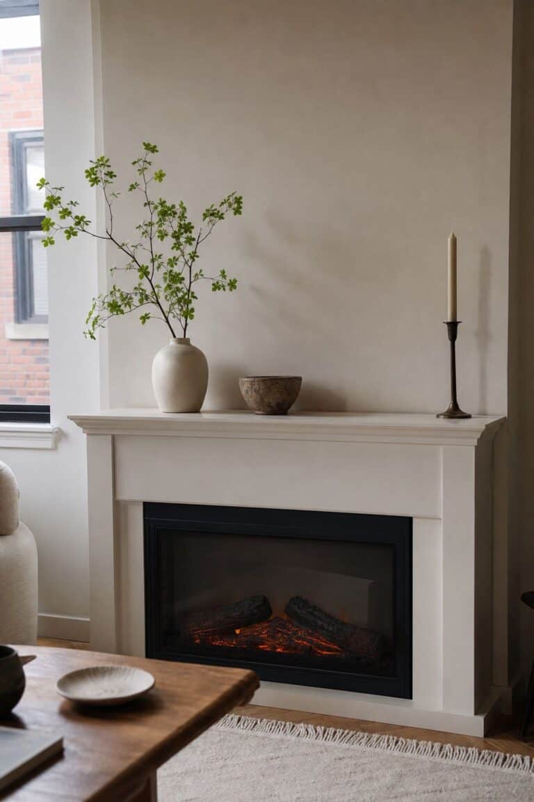 Choose Just Three to Five Pieces small apartment idea for Top 17 Zen Fireplace Mantel Home Decor Ideas for Small Spaces.