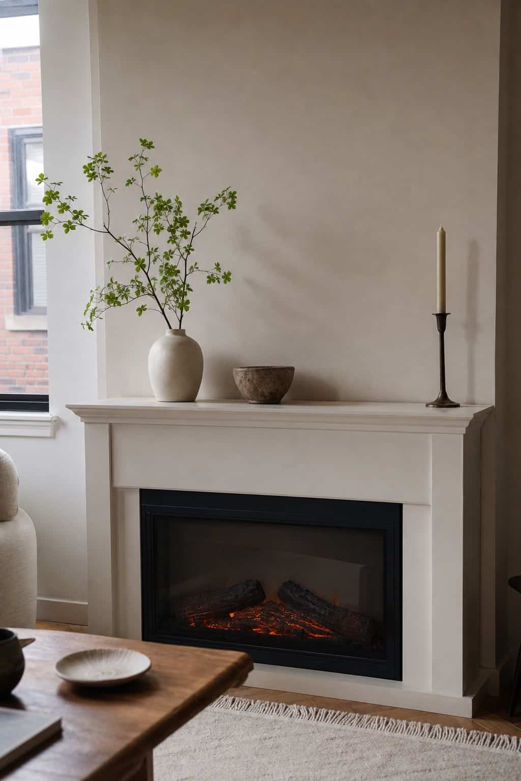 Choose Just Three to Five Pieces small apartment idea for Top 17 Zen Fireplace Mantel Home Decor Ideas for Small Spaces.
