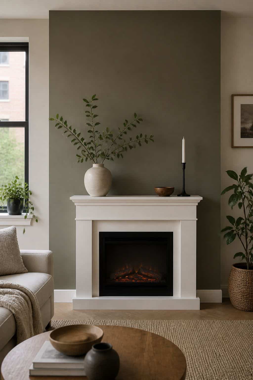 Let the Wall Color Define the Zone small apartment idea for Top 17 Zen Fireplace Mantel Home Decor Ideas for Small Spaces.