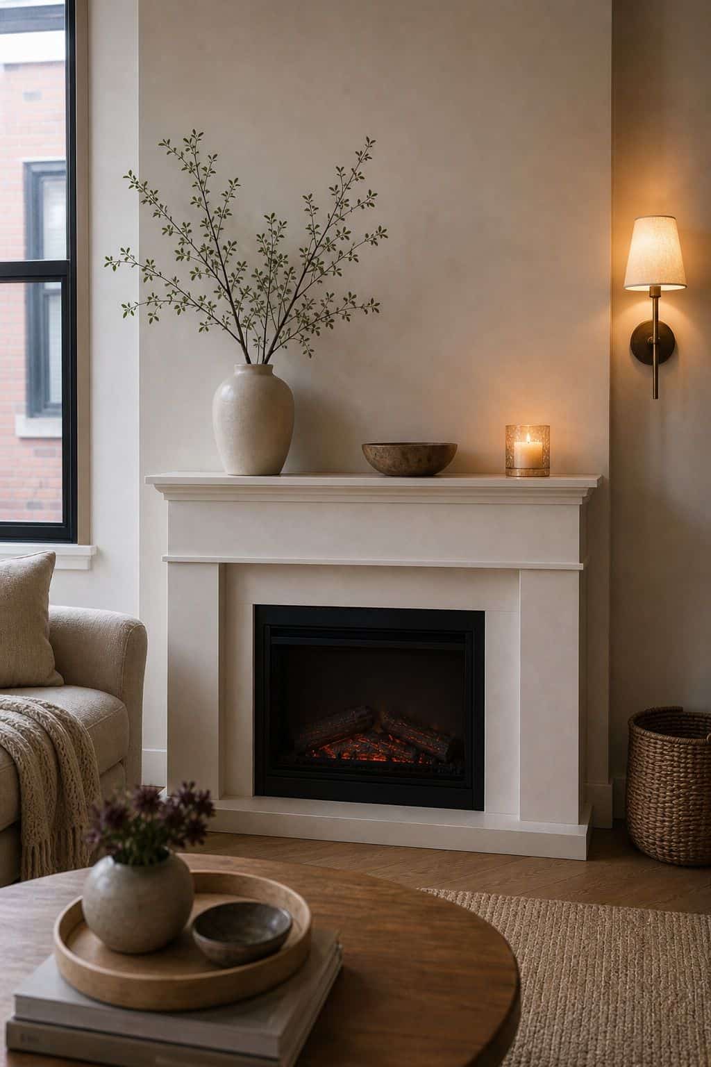 Light the Hearth Zone Softly small apartment idea for Top 17 Zen Fireplace Mantel Home Decor Ideas for Small Spaces.