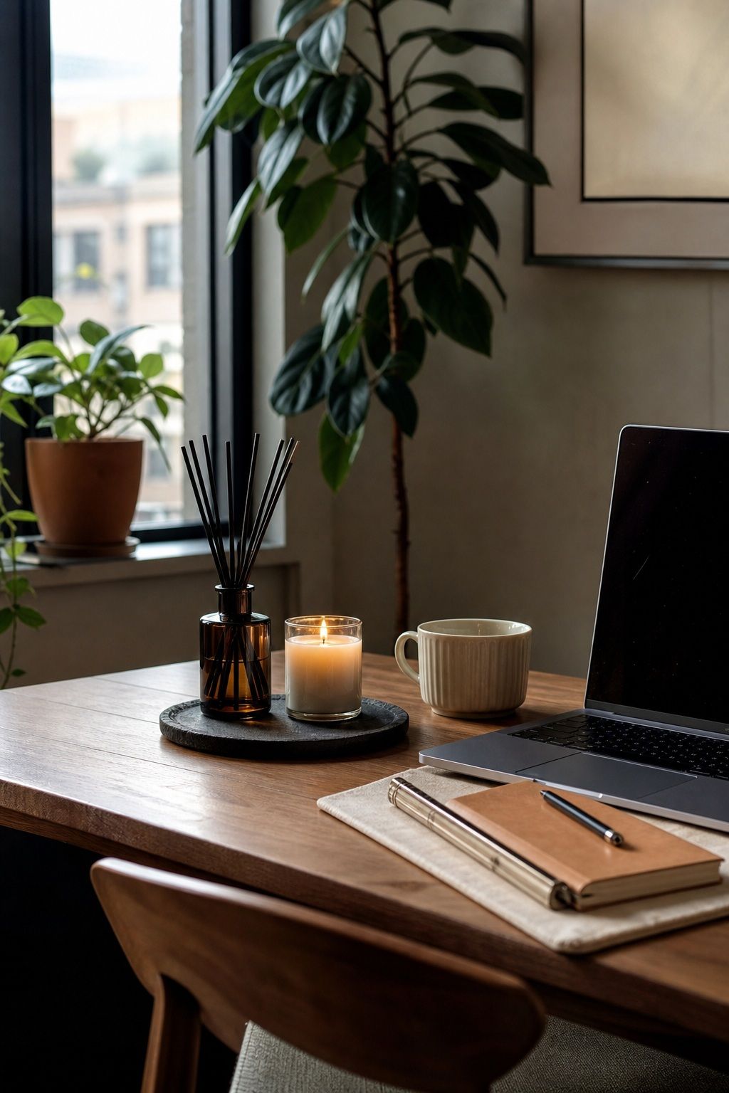 Use Scent to Set a Calm, Focused Mood small apartment idea for Top 16 Zen Home Office Decor Ideas for Small Apartments.