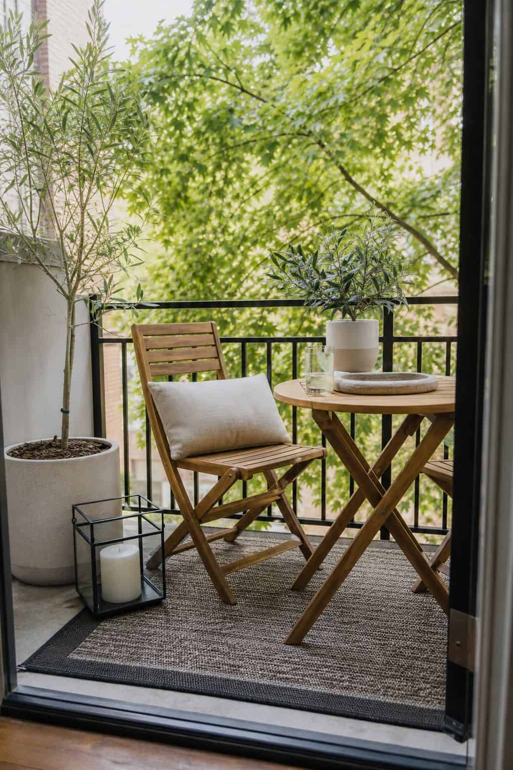 Choose Natural, Weather-Resistant Materials small apartment idea for Top 18 Zen Porch Home Decor Ideas for Apartments and Small Outdoor Spaces.